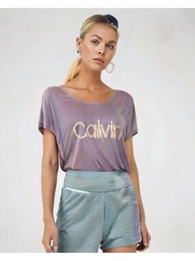 Calvin Klein Performance Logo Tee with Backside Cutout